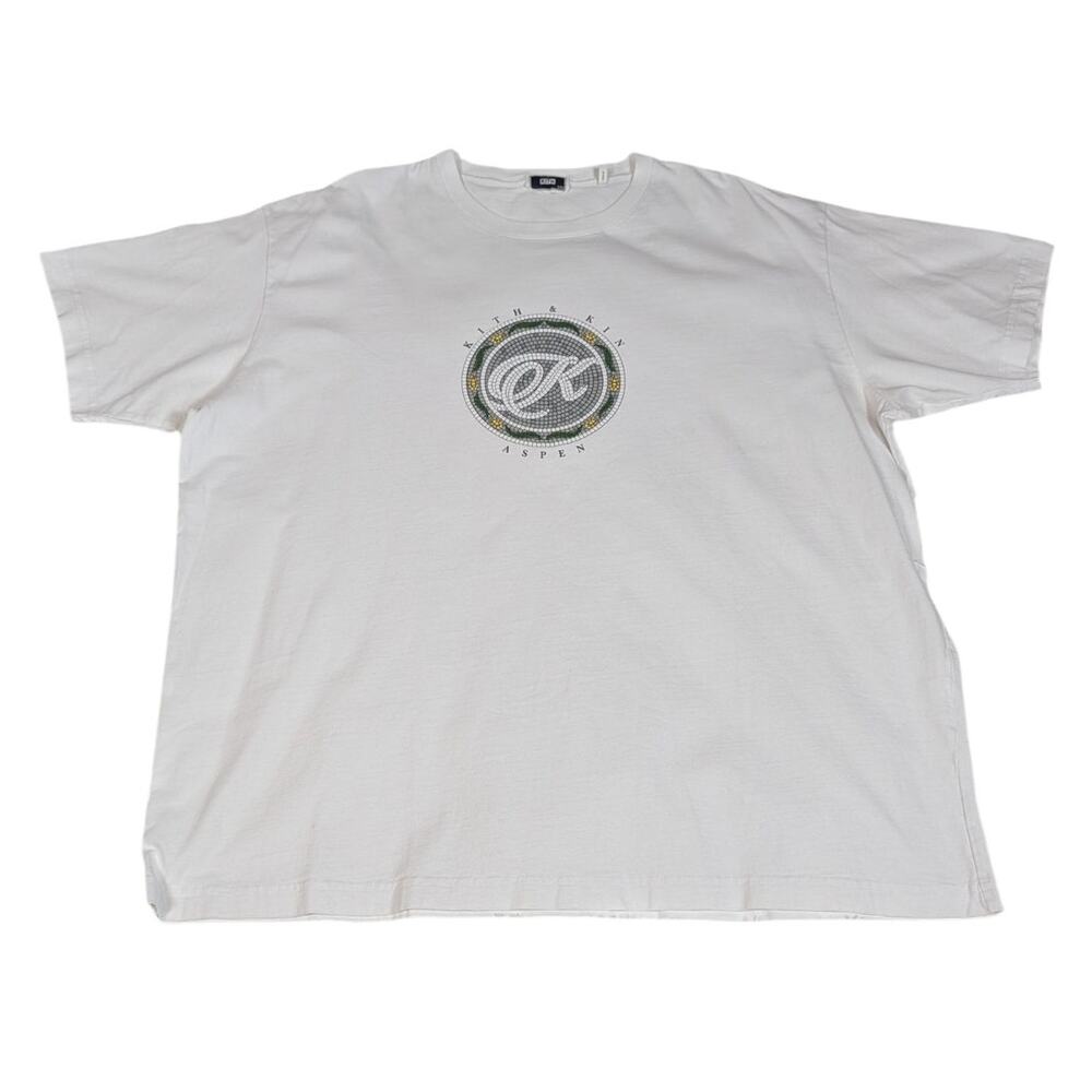 Kith Aspen White Short Sleeve Tee with Central Mosaic Logo